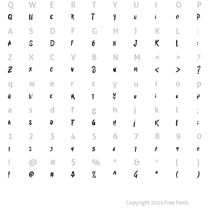 Character Map of Southpaw Regular