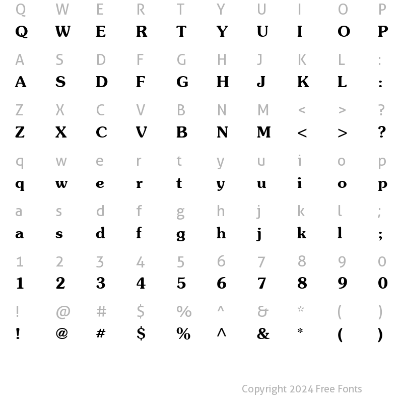 Character Map of Souvienne Bold