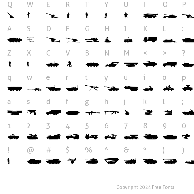 Character Map of Soviet-Kit Generic