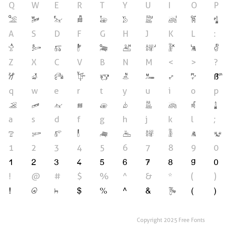 Character Map of SP Anlaut6 DB Normal