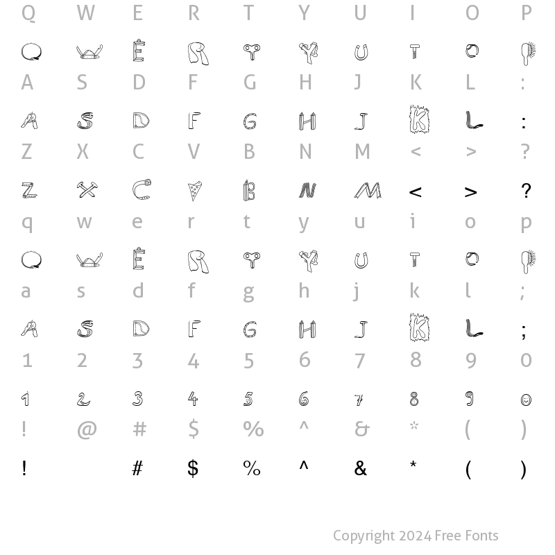 Character Map of SP Anlaut9 DB Normal