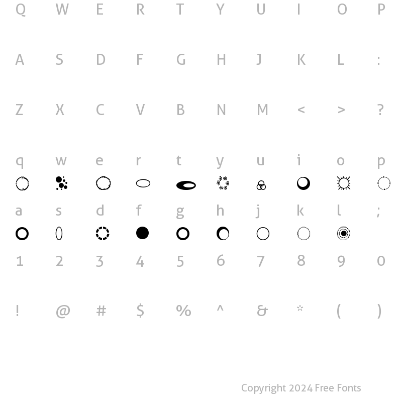 Character Map of SP Three Ring Circus SP Three Ring Circus