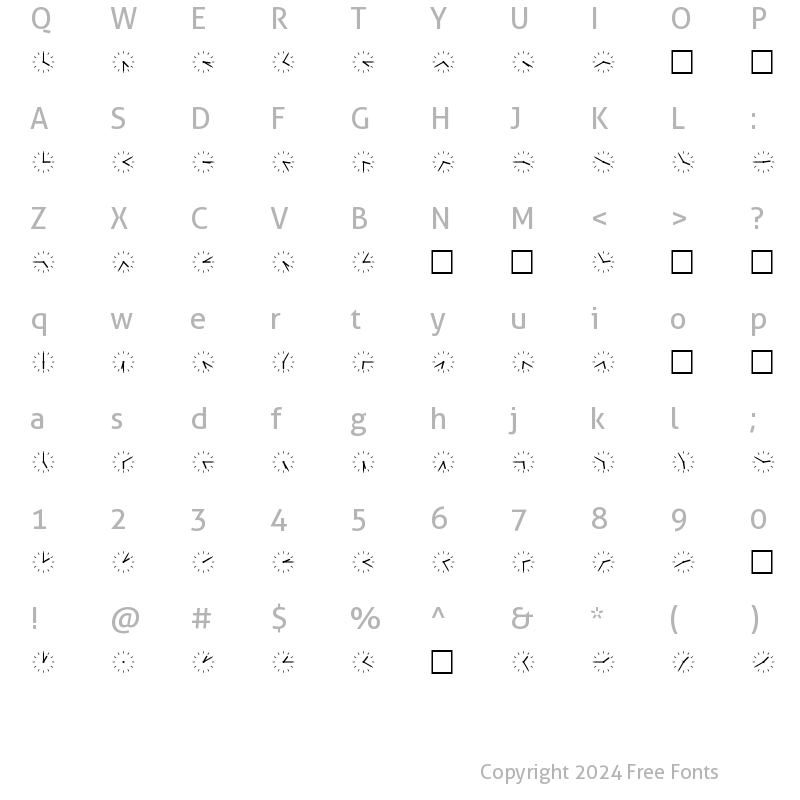 Character Map of SP Uhr6 DB Normal