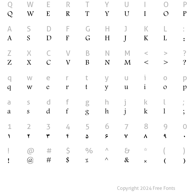 Character Map of Sp_Compset Bold