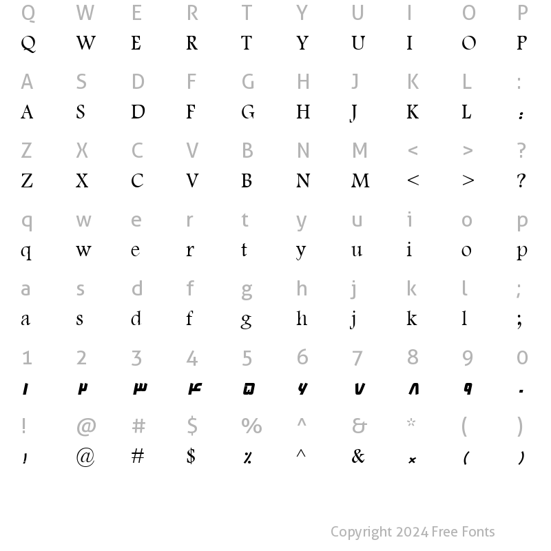 Character Map of Sp_Farnaz Normal