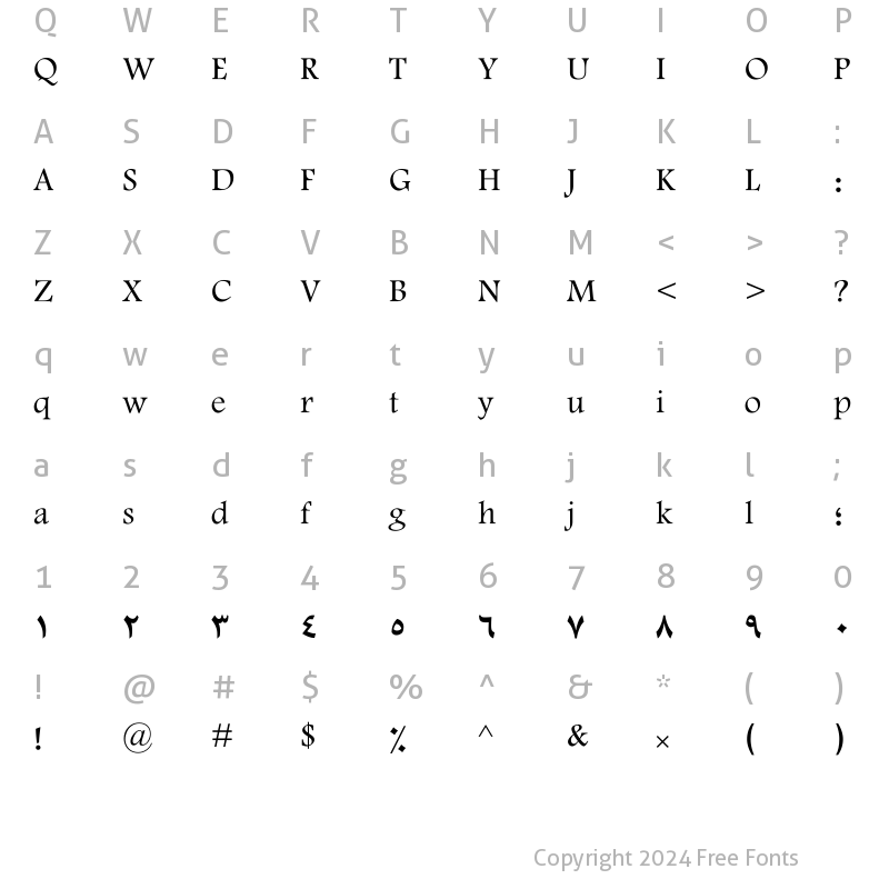 Character Map of Sp_Mitra Bold