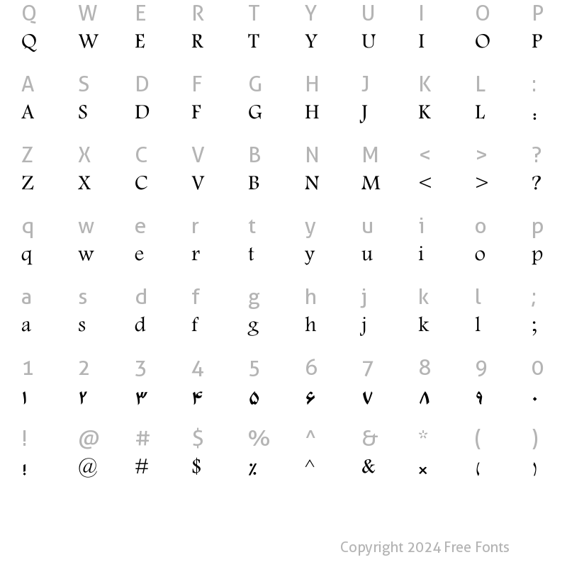 Character Map of Sp_Owj Bold