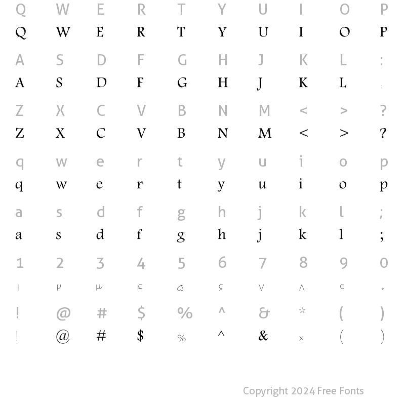 Character Map of Sp_Payam Normal