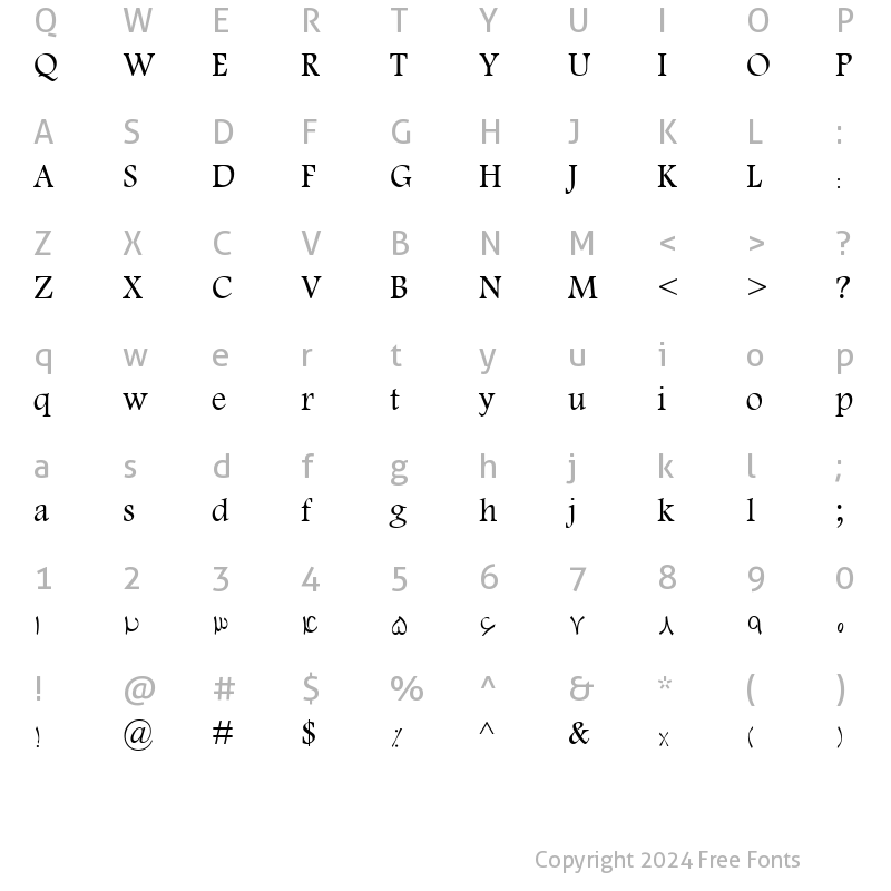 Character Map of Sp_Tabassom Normal