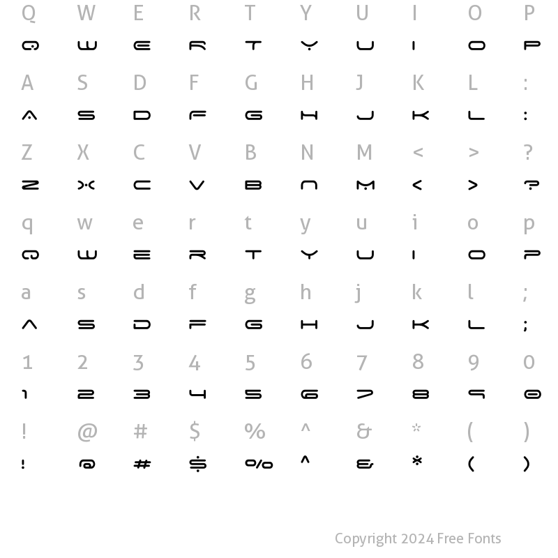 Character Map of Space Age Regular