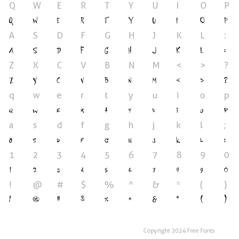 Character Map of Space Toaster Regular