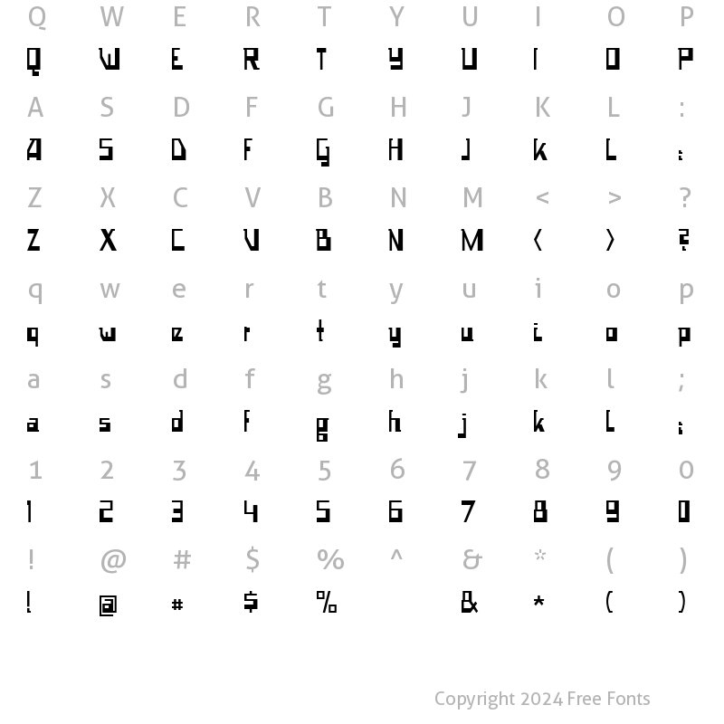 Character Map of Space worm Regular