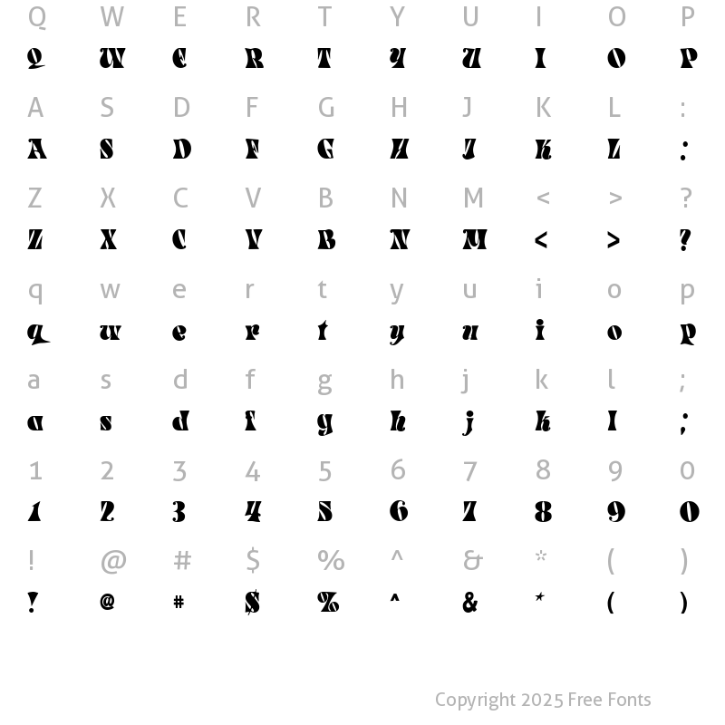 Character Map of Spacearella Regular