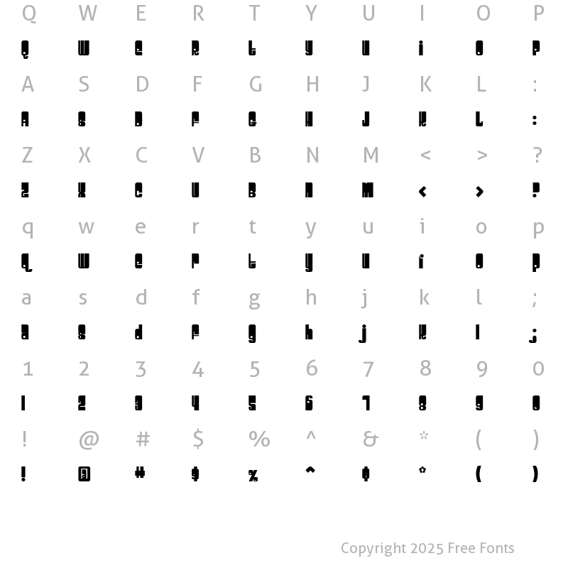 Character Map of Spacebeach Regular