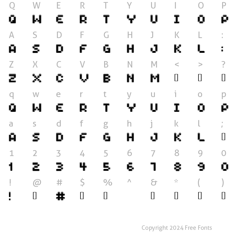 Character Map of Spaceboy Regular