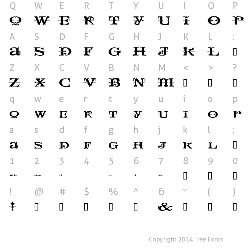 Character Map of SpaceIveyExtended Regular