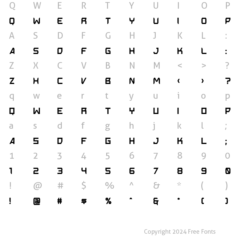 Character Map of Spaceline Regular