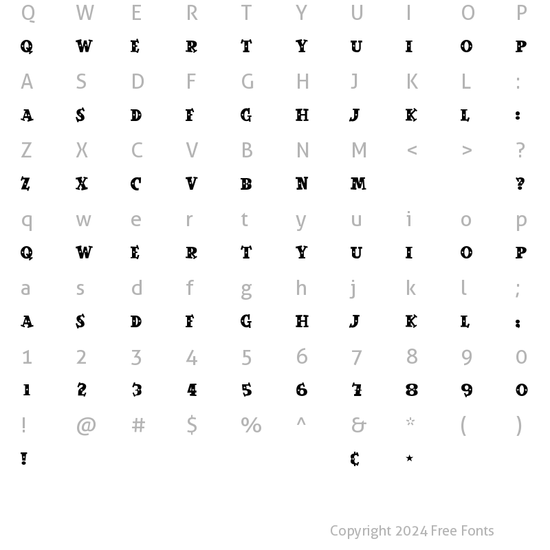 Character Map of SpaceOut Regular