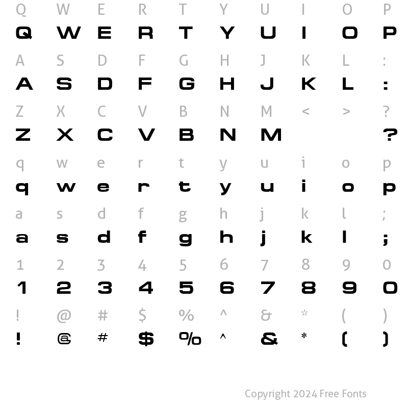 Character Map of SpaceOutBold Regular