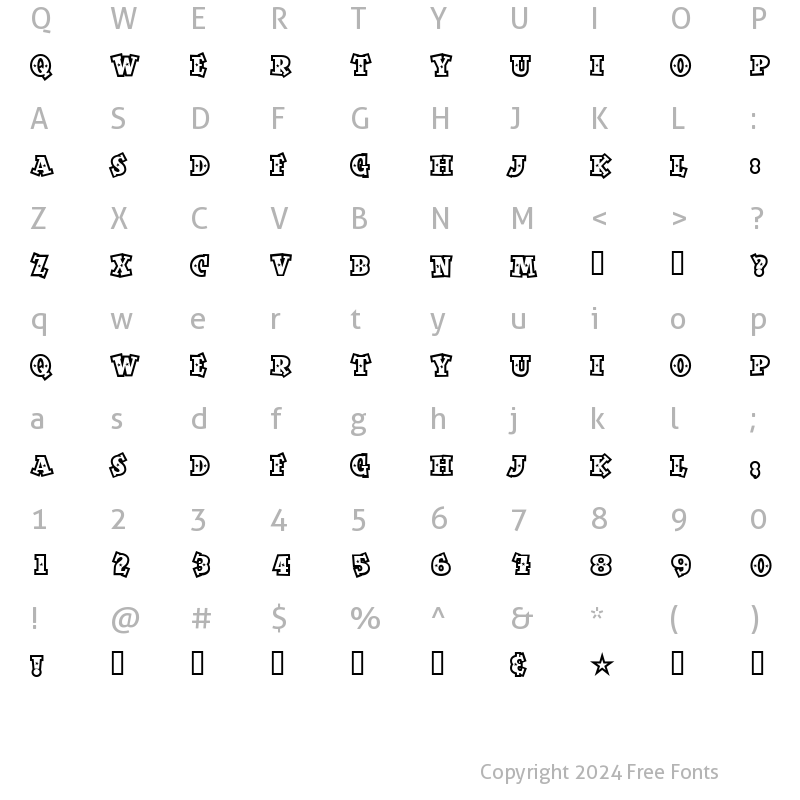 Character Map of SpaceOutOpen Regular