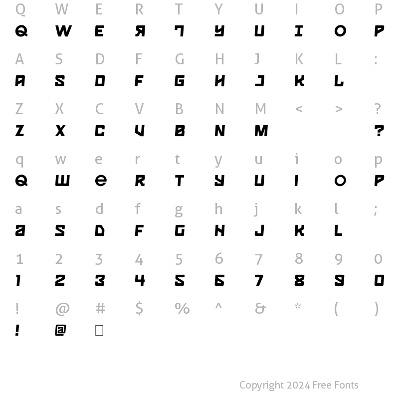 Character Map of Spaceport One Regular