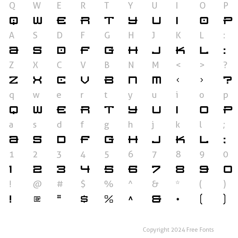 Character Map of Spacera LT Regular Regular