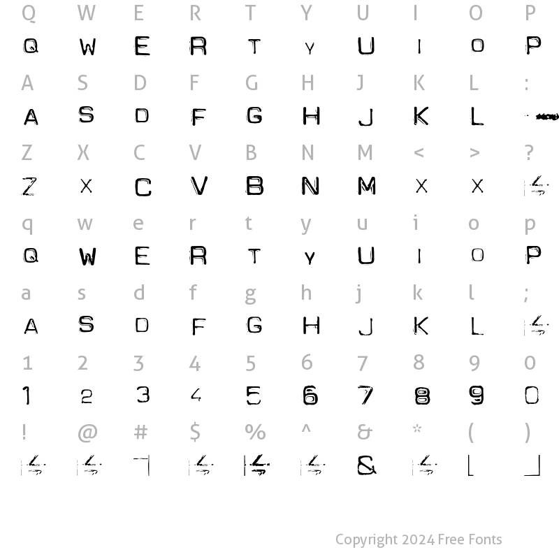 Character Map of Spacesuit Regular