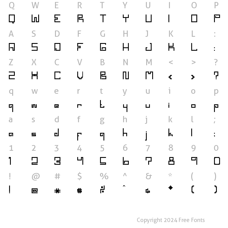 Character Map of SPACEWORM Regular