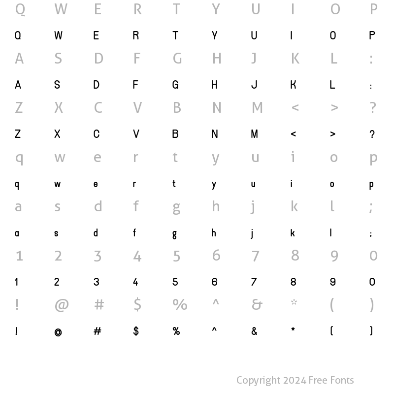 Character Map of Spacia Heavy