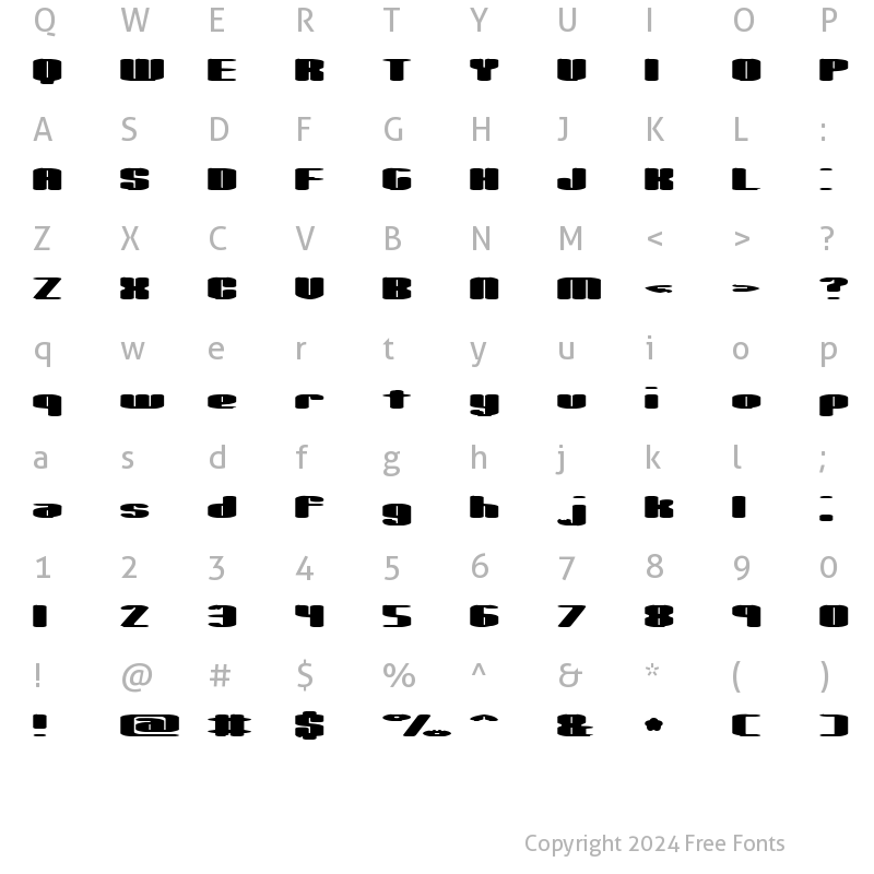 Character Map of Spacious (BRK) Regular