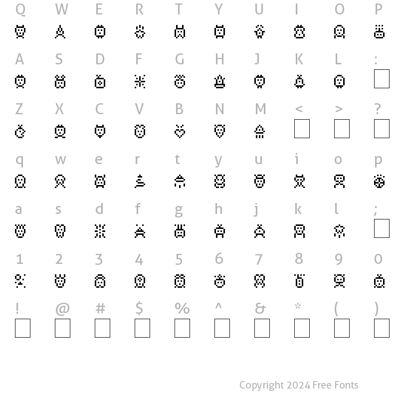 Character Map of Spacy Stuff Regular