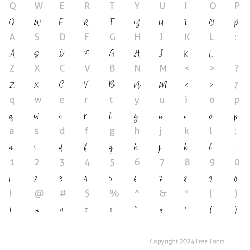 Character Map of Spadoya Regular