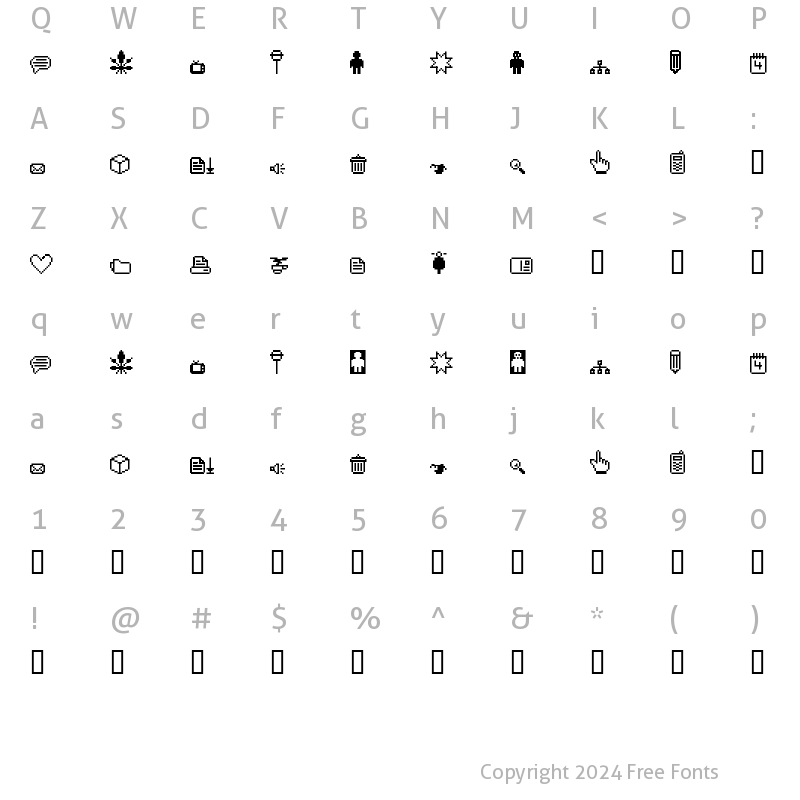 Character Map of spaider simbol Regular