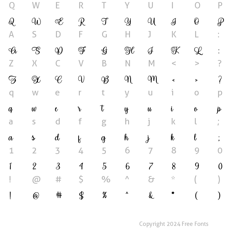 Character Map of Spalding Bold Regular