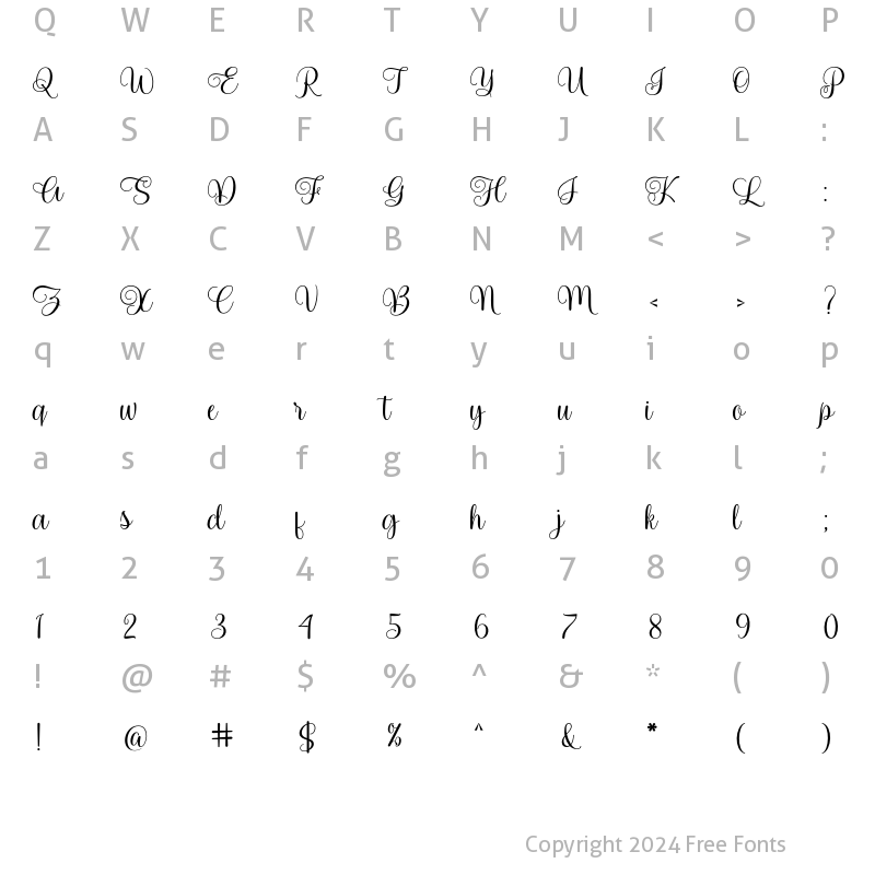 Character Map of Spalding Script Regular