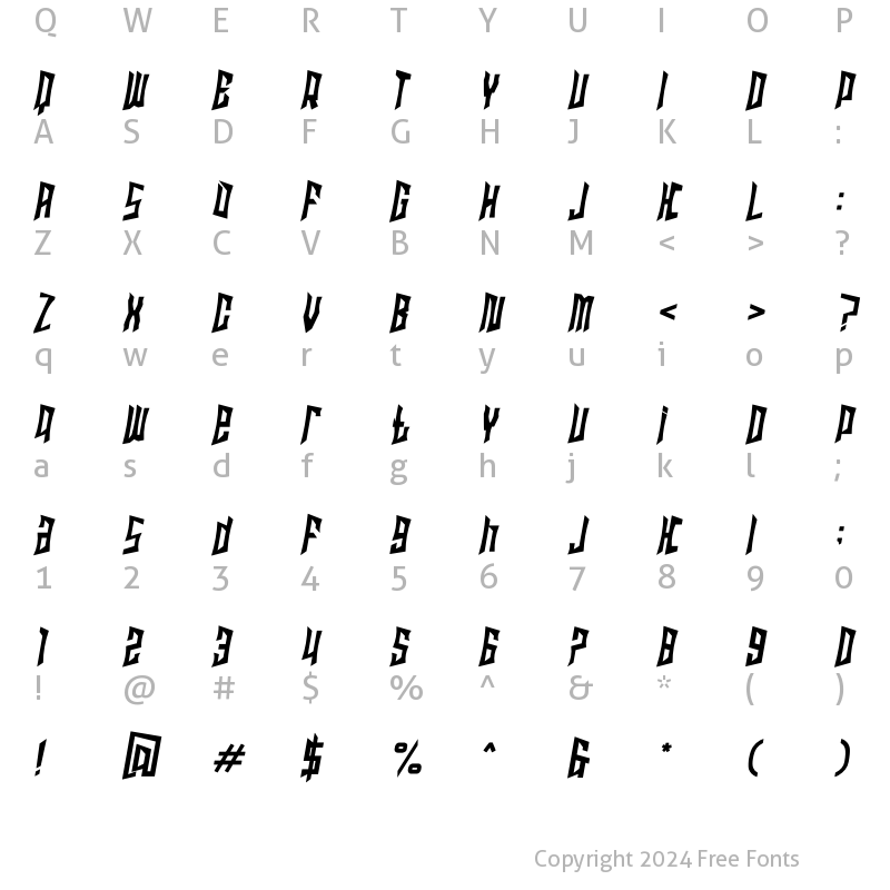 Character Map of SPARCKED OPETZA Regular