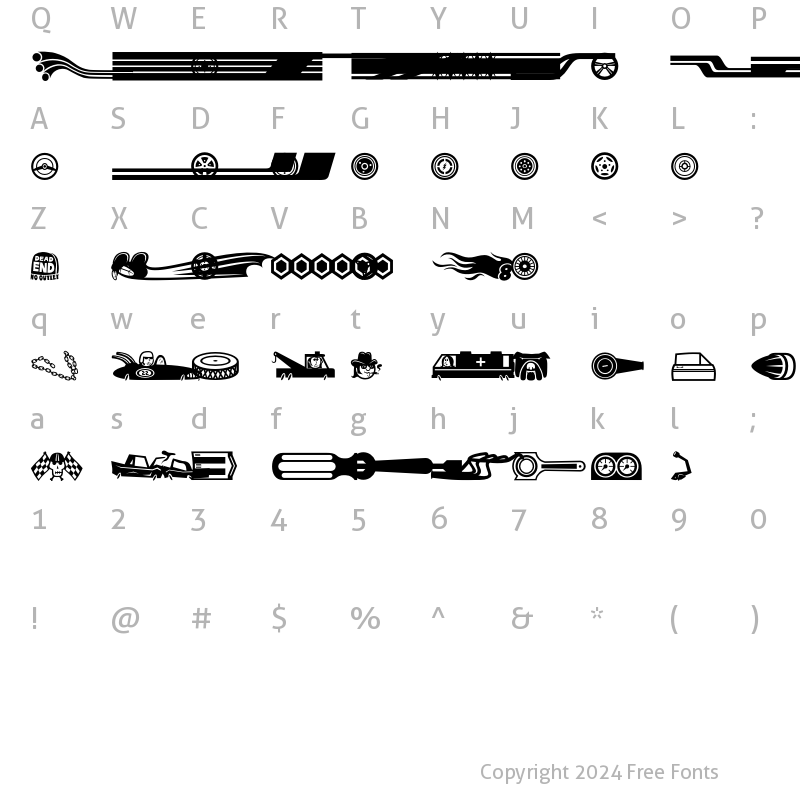 Character Map of Spare Parts Regular