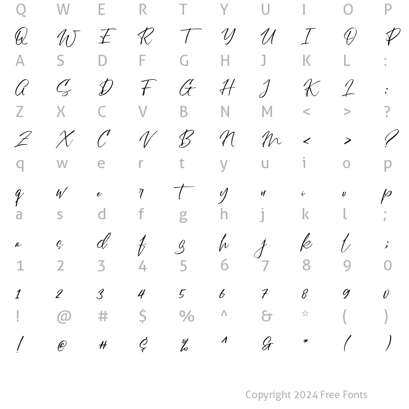 Character Map of Sparkling Regular