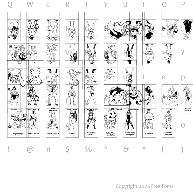 Character Map of SPARKS Free for All Regular