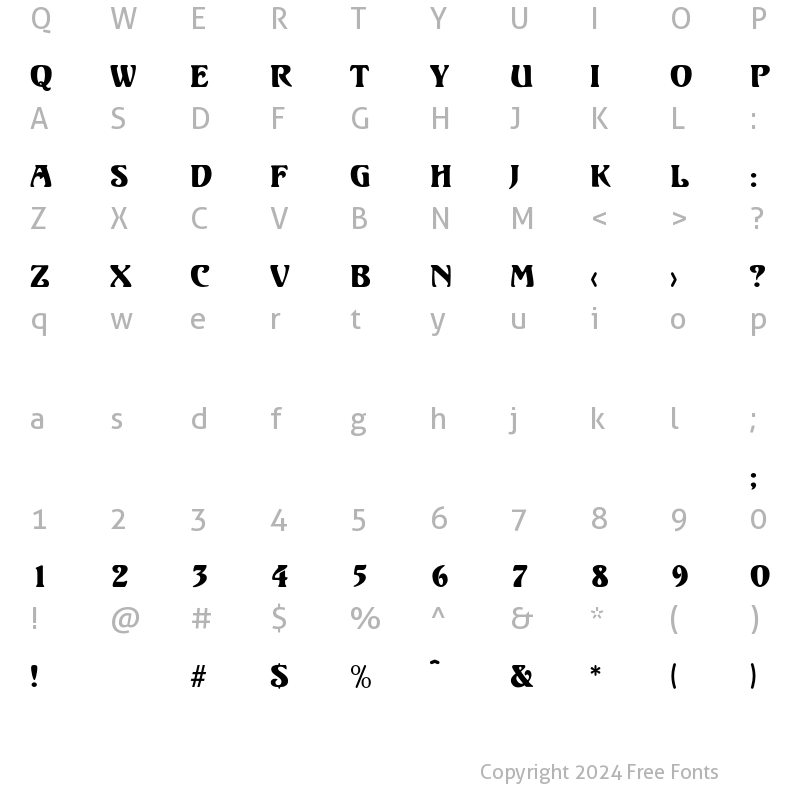 Character Map of Sparta Regular