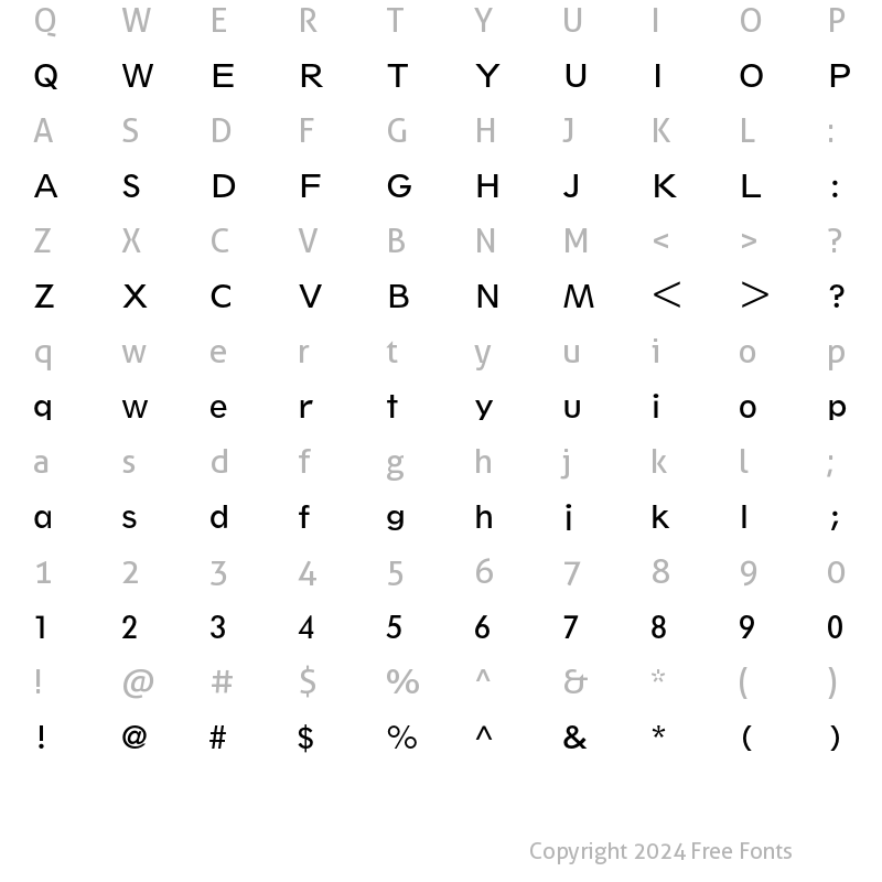 Character Map of Spartan Book Classified Regular