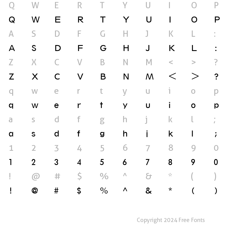 Character Map of Spartan LT BookClassified Regular