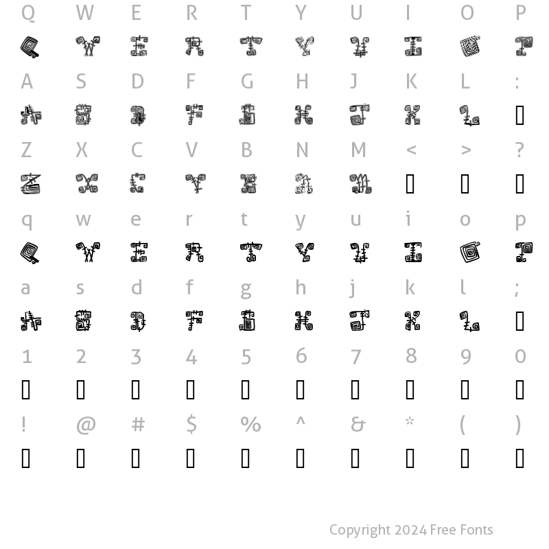 Character Map of Spazzz Caps Regular