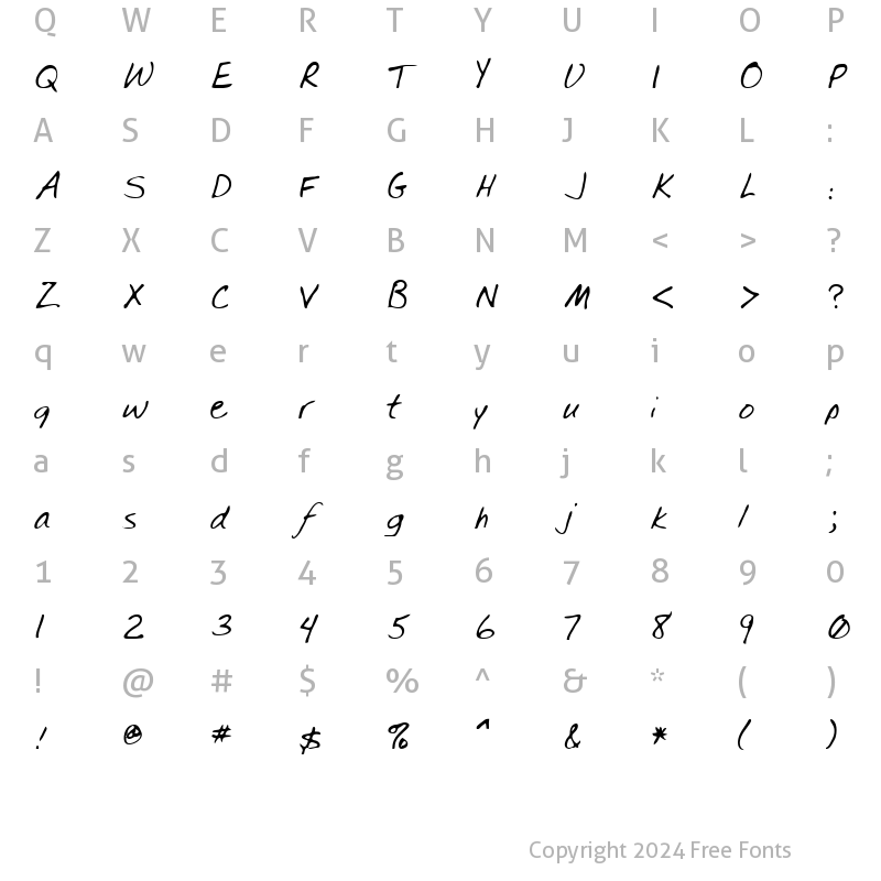 Character Map of Spear Regular