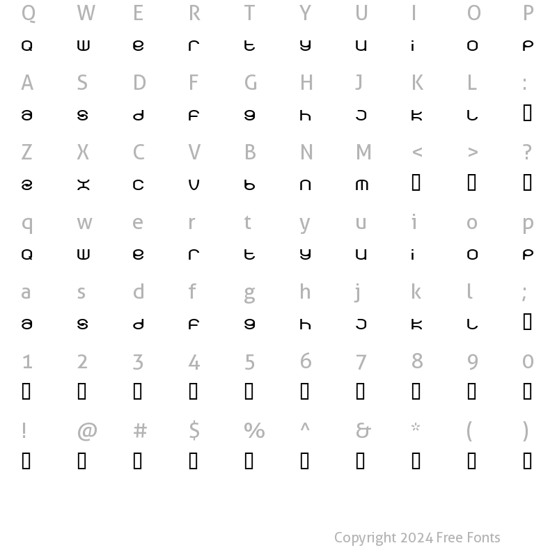 Character Map of spearbox Regular