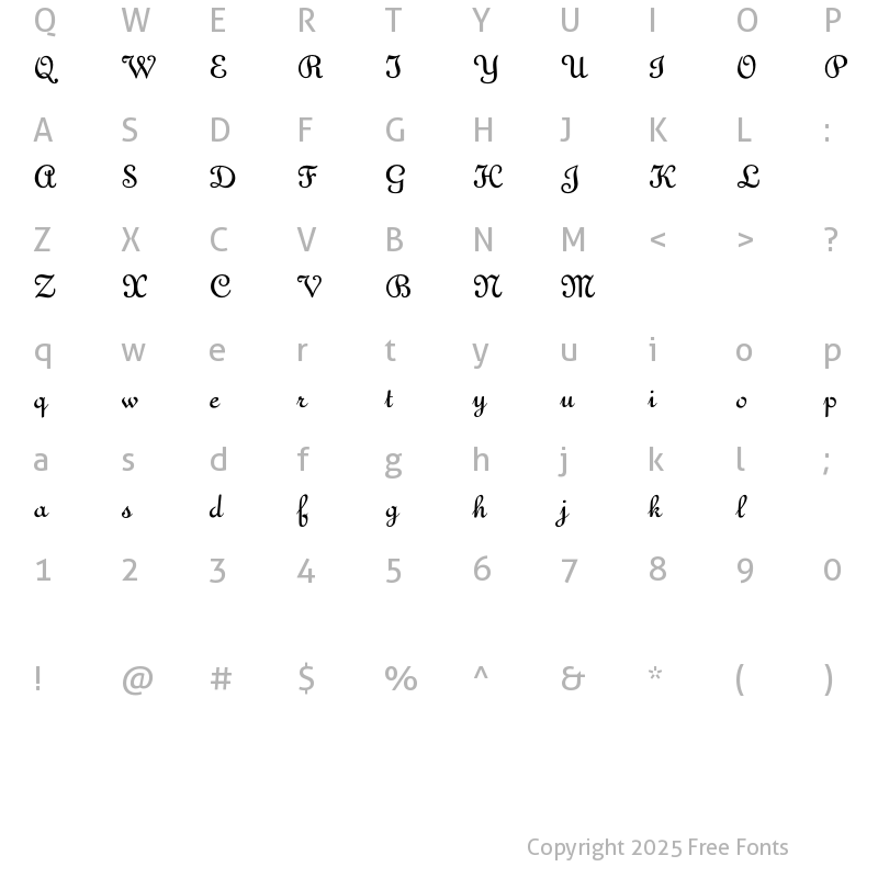 Character Map of SpecialAlphabets P01 Regular