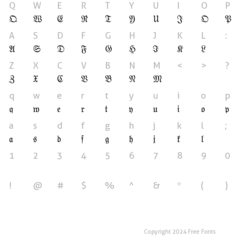 Character Map of SpecialAlphabets P02 Regular