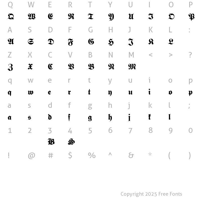 Character Map of SpecialAlphabets P03 Regular