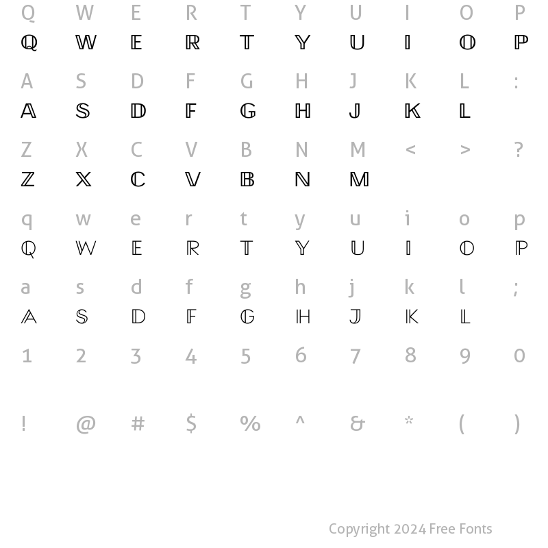 Character Map of SpecialAlphabets P04 Regular