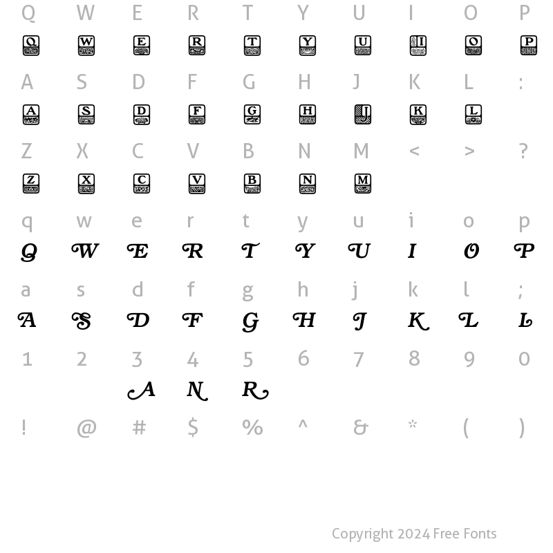 Character Map of SpecialAlphabets P05 Regular